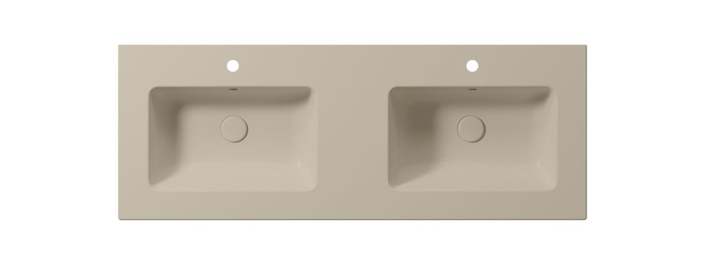 PURA Lavoar ceramic dublu Slim 122x46cm, creta mat