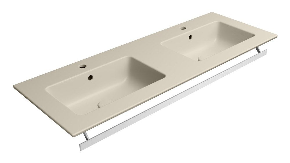 PURA Lavoar ceramic dublu Slim 122x46cm, creta mat