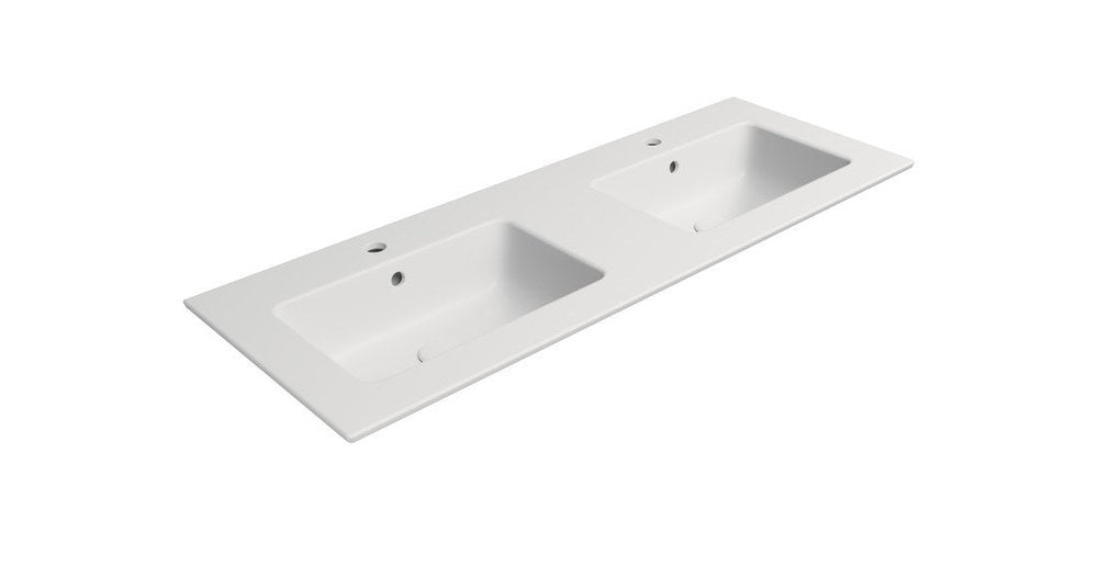 PURA Lavoar ceramic dublu Slim 122x46cm, alb mat