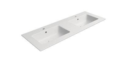 PURA Lavoar ceramic dublu Slim 122x46cm, alb mat