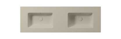 PURA Lavoar ceramic dublu Slim 142x46cm, fără orificiu baterie, creta mat