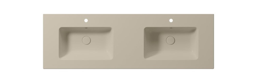 PURA Lavoar ceramic dublu Slim 142x46cm, creta mat