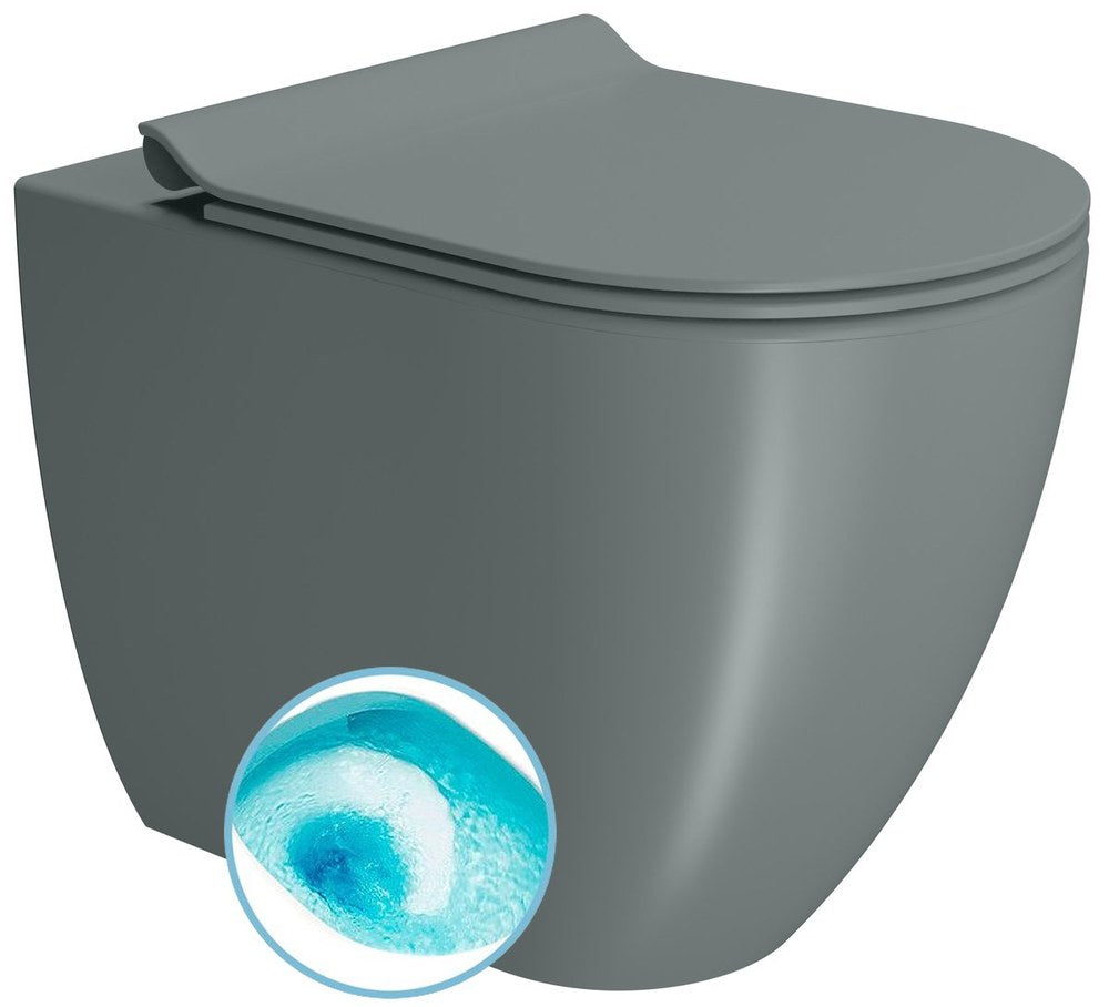 PURA Vas WC, Swirlflush, 36x55cm, S-trap/P-trap, agave dual-mat