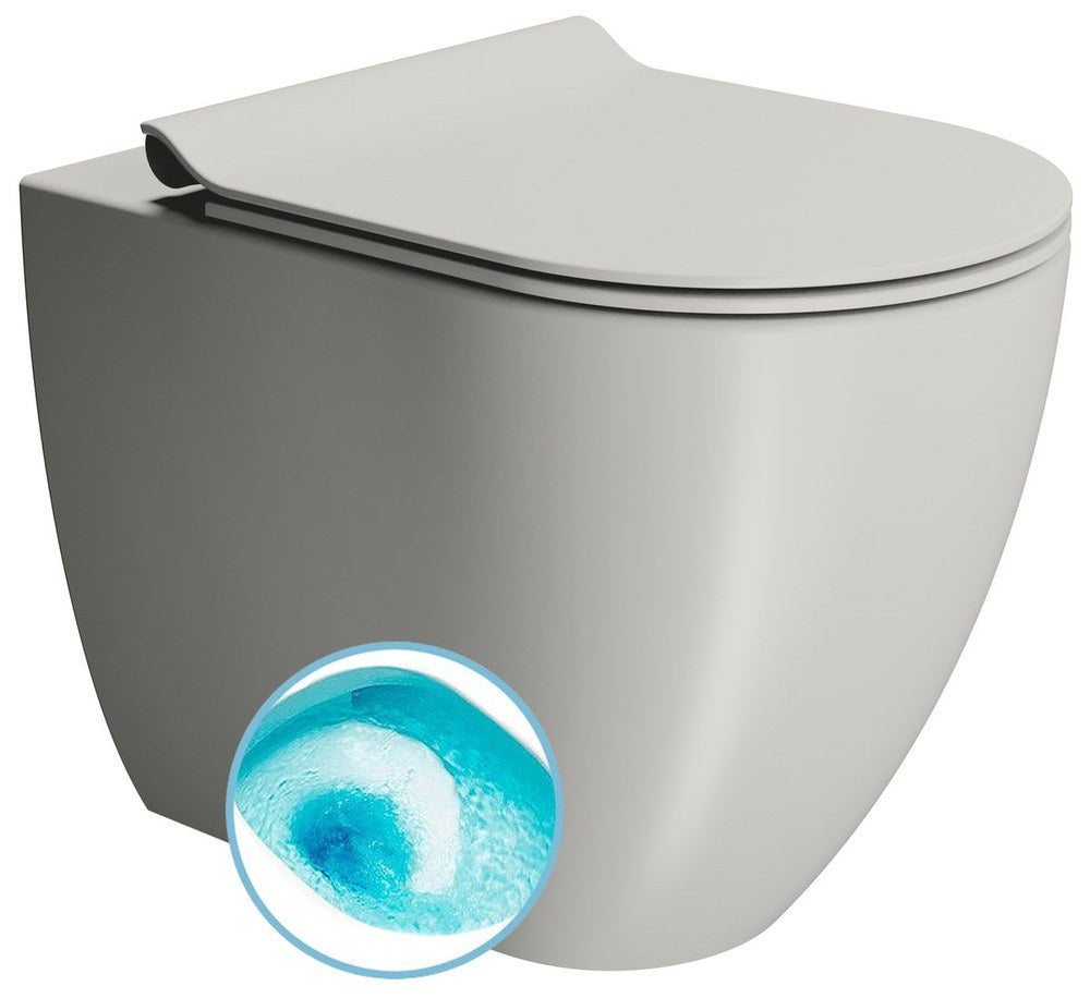 PURA Vas WC, Swirlflush, 36x55cm, S-trap/P-trap, cenere dual-mat