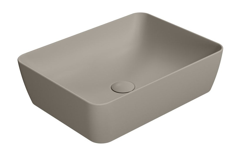 SAND/NUBES lavoar ceramic pentru montaj pe blat 50×38 cm, tortora mat