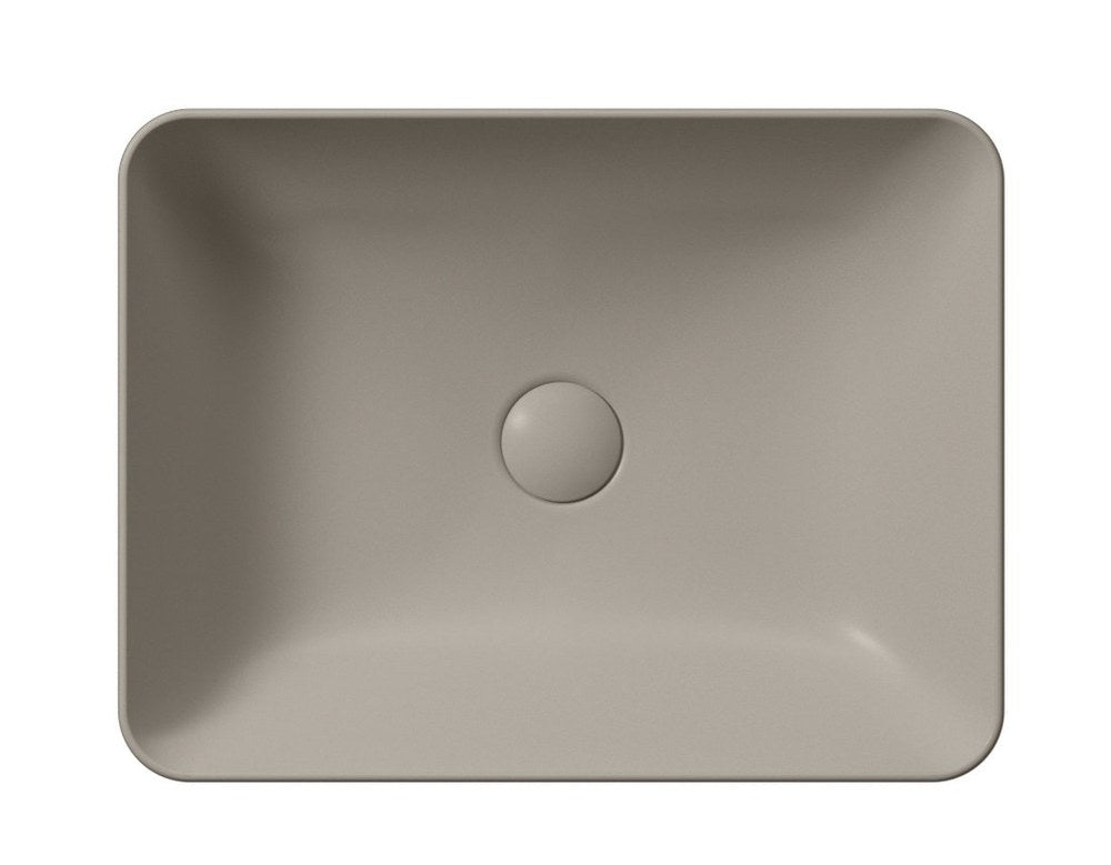 SAND/NUBES lavoar ceramic pentru montaj pe blat 50×38 cm, tortora mat
