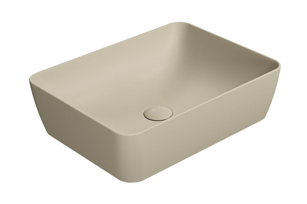 SAND/NUBES lavoar ceramic pentru montaj pe blat 50×38 cm, creta mat