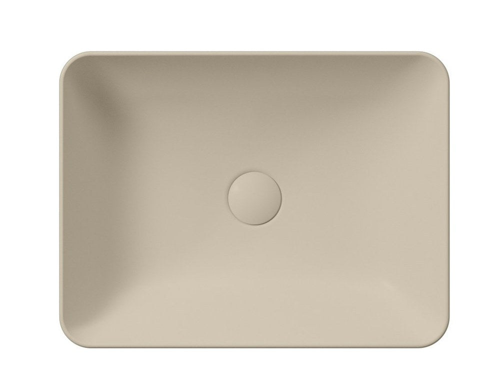 SAND/NUBES lavoar ceramic pentru montaj pe blat 50×38 cm, creta mat