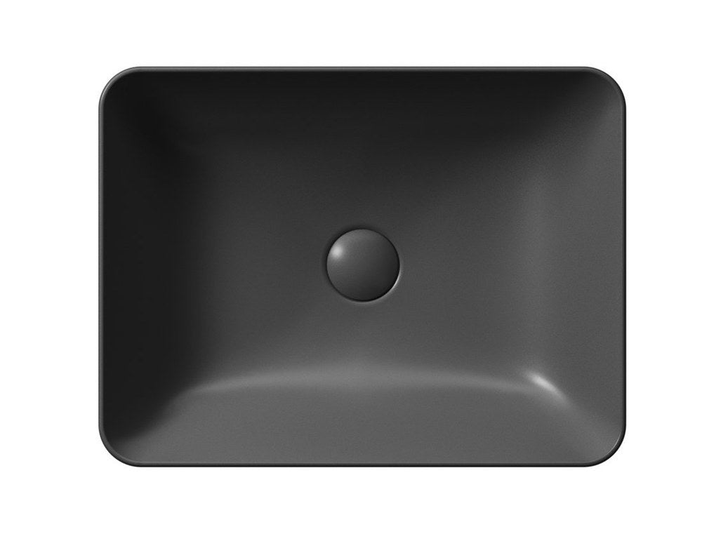 SAND/NUBES lavoar ceramic pentru montaj pe blat 50×38 cm, negru mat