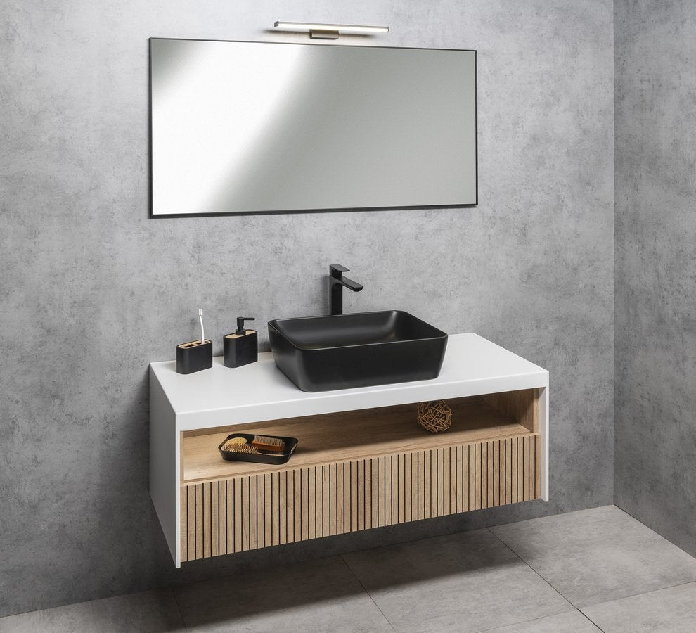 SAND/NUBES lavoar ceramic pentru montaj pe blat 50×38 cm, negru mat