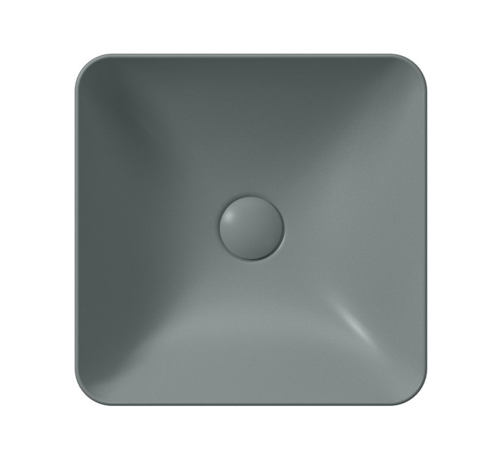 SAND/NUBES lavoar ceramic pentru montaj pe blat 38×38 cm, agave mat