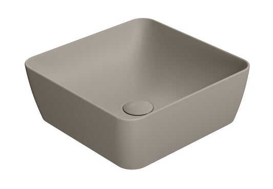SAND/NUBES lavoar ceramic pentru montaj pe blat 38×38 cm, tortora mat