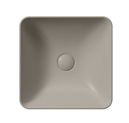 SAND/NUBES lavoar ceramic pentru montaj pe blat 38×38 cm, tortora mat
