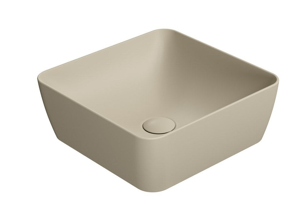 SAND/NUBES lavoar ceramic pentru montaj pe blat 38×38 cm, creta mat