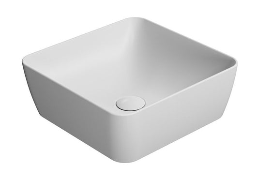 SAND/NUBES lavoar ceramic pentru montaj pe blat 38×38 cm, alb mat