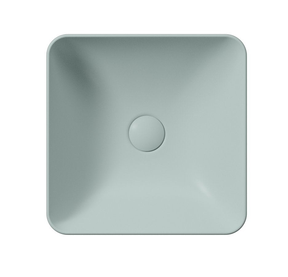 SAND/NUBES lavoar ceramic pentru montaj pe blat 38×38 cm, ghiaccio mat