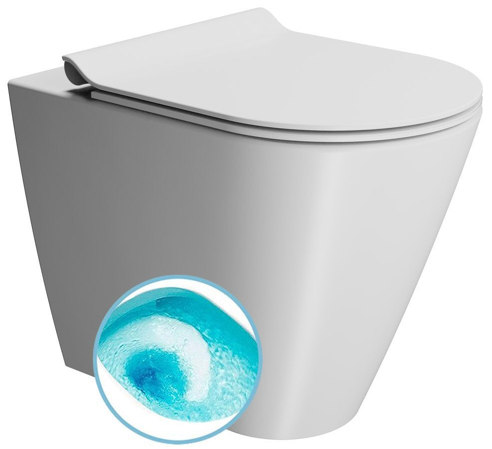 KUBE X Vas WC, Swirlflush, 36x55cm, evacuare S/P, alb dual-mat