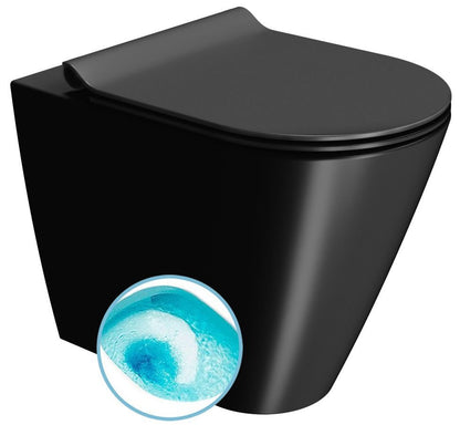 KUBE X Vas WC, Swirlflush, 36x55cm, evacuare S/P, negru dual-mat