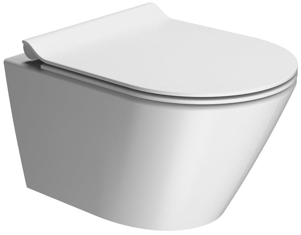 KUBE X Vas WC suspendat, GeniusFlush, 36x50cm, alb dual-mat