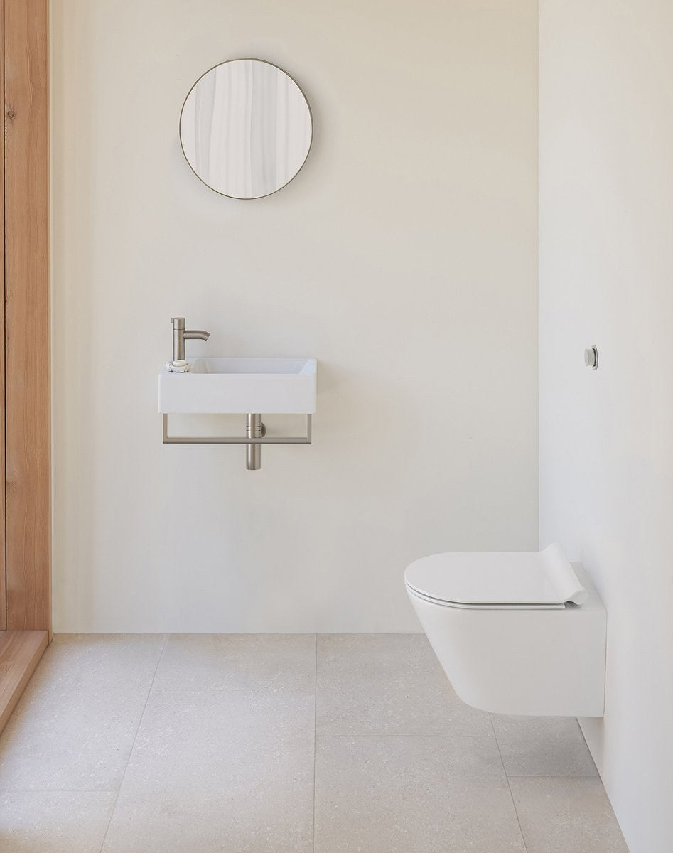 KUBE X Vas WC suspendat, GeniusFlush, 36x50cm, alb dual-mat