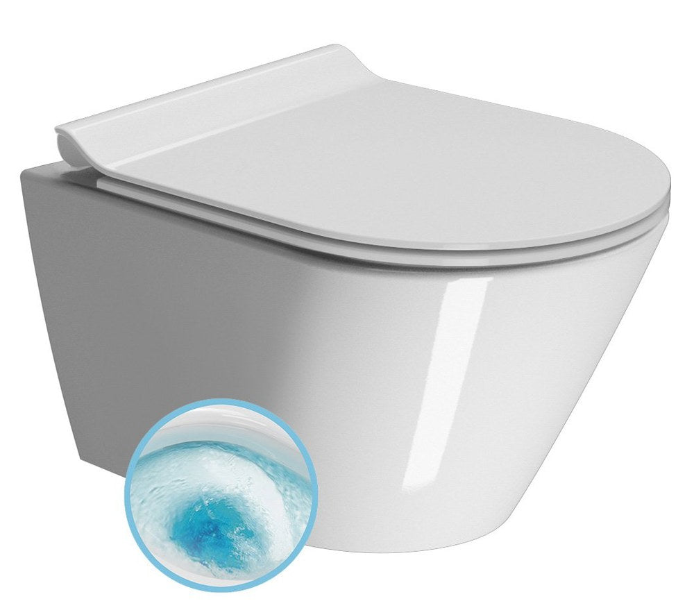 KUBE X Vas WC suspendat, GeniusFlush, 36x50cm, alb ExtraGlaze