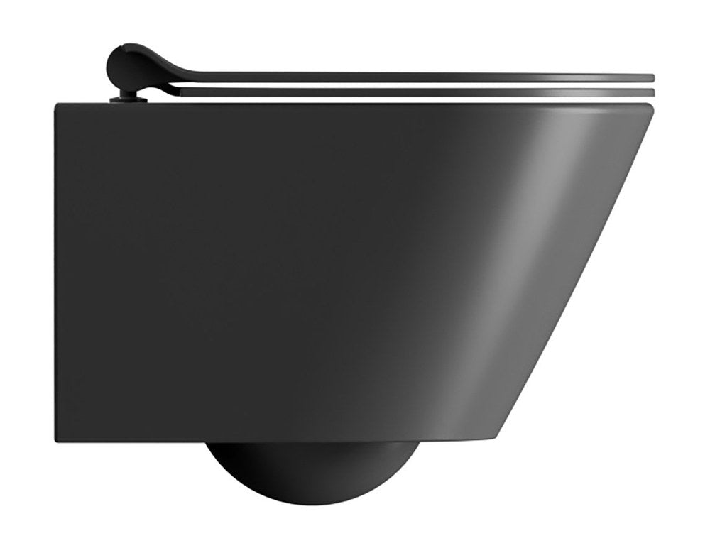KUBE X Vas WC suspendat, GeniusFlush, 36x50cm, negru dual-mat