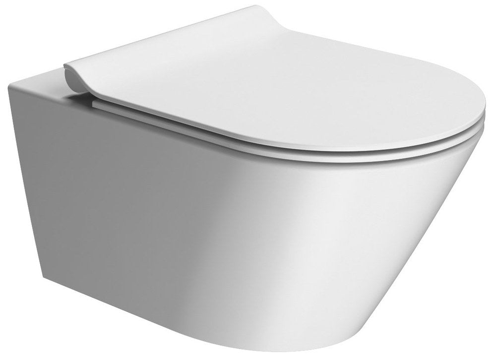 KUBE X Vas WC suspendat, GeniusFlush, 36x55cm, alb dual-mat