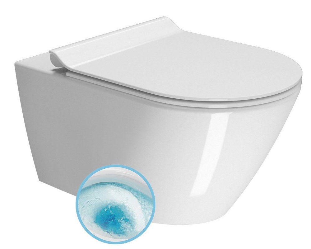KUBE X Vas WC suspendat, GeniusFlush, 36x55cm, alb ExtraGlaze