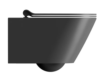KUBE X Vas WC suspendat, GeniusFlush, 36x55cm, negru dual-mat