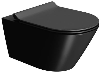 KUBE X Vas WC suspendat, GeniusFlush, 36x55cm, negru dual-mat