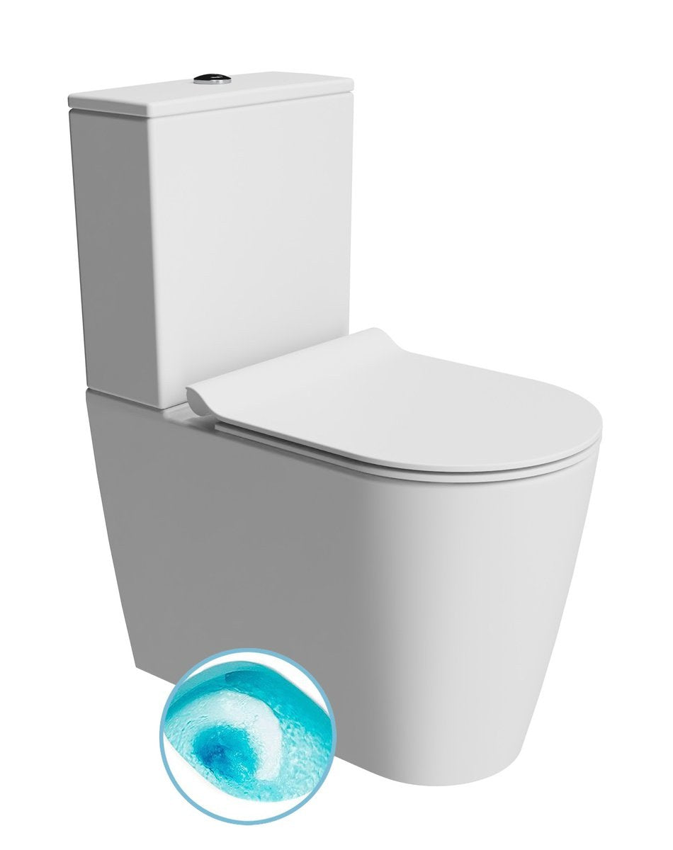 KUBE X WC combi, Swirlflush, S-trap/P-trap, alb dual-mat