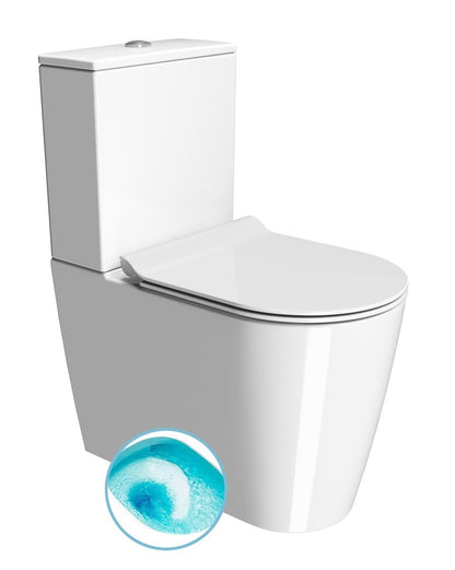 KUBE X WC combi, Swirlflush, S-trap/P-trap, alb ExtraGlaze