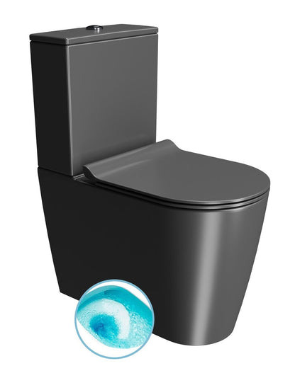 KUBE X WC combi, Swirlflush, S-trap/P-trap, negru dual-mat