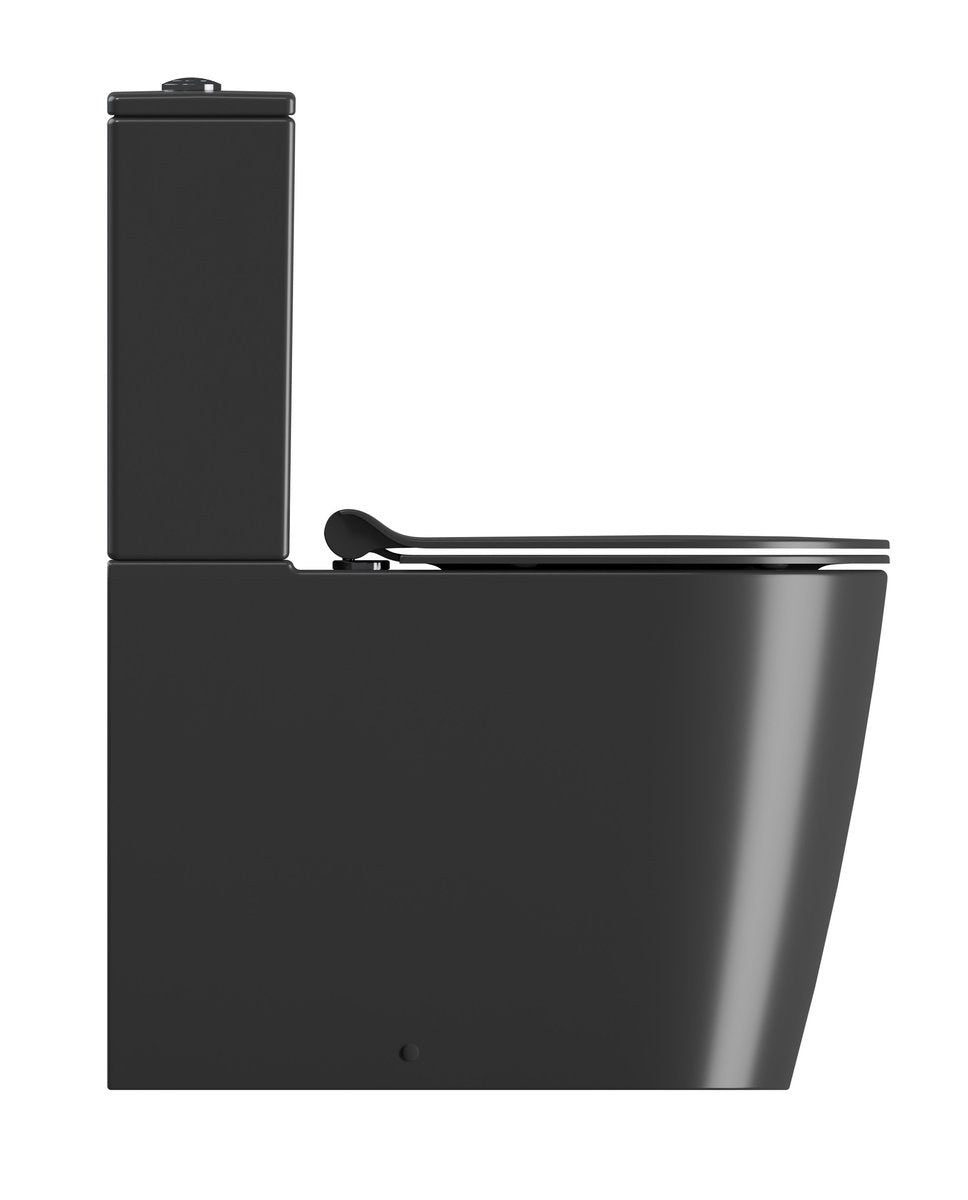 KUBE X WC combi, Swirlflush, S-trap/P-trap, negru dual-mat