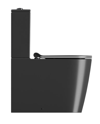 KUBE X WC combi, Swirlflush, S-trap/P-trap, negru dual-mat