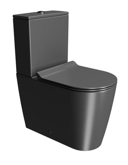 KUBE X WC combi, Swirlflush, S-trap/P-trap, negru dual-mat