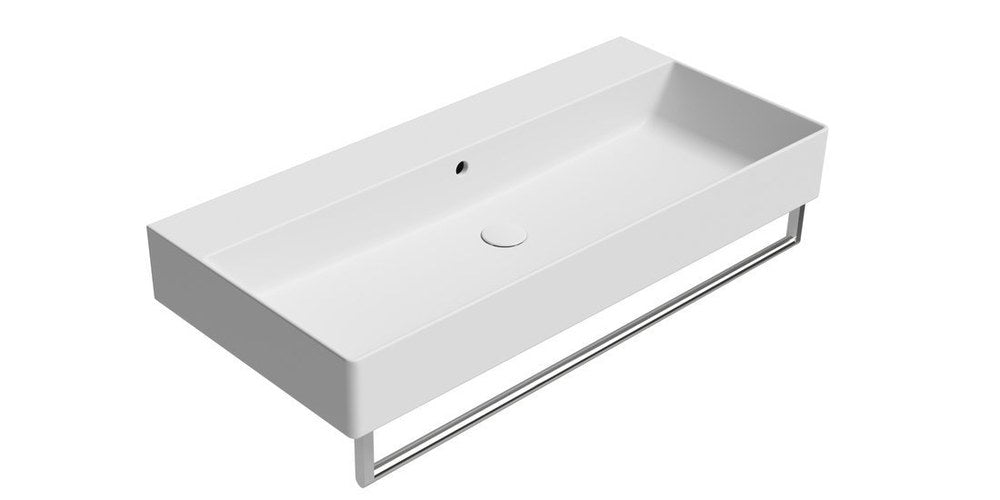 KUBE X Lavoar ceramic 100x47cm, fără orificiu baterie, alb mat