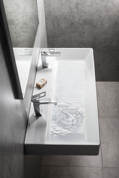KUBE X lavoar ceramic dublu 100×47 cm, alb ExtraGlaze