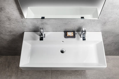 KUBE X lavoar ceramic dublu 100×47 cm, alb ExtraGlaze