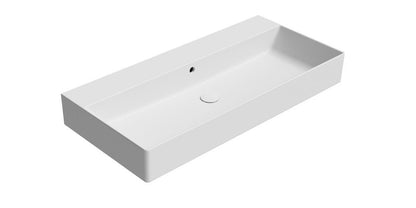 KUBE X Lavoar ceramic 100x47cm, muchie inferioară rectificată, fără orificiu baterie, alb mat