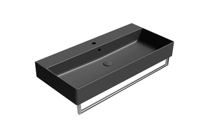 KUBE X Lavoar ceramic 100x47cm, muchie inferioară rectificată, negru mat