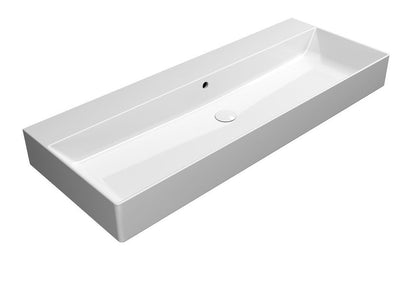 KUBE X Lavoar ceramic 120x47cm, fără orificiu baterie, alb ExtraGlaze