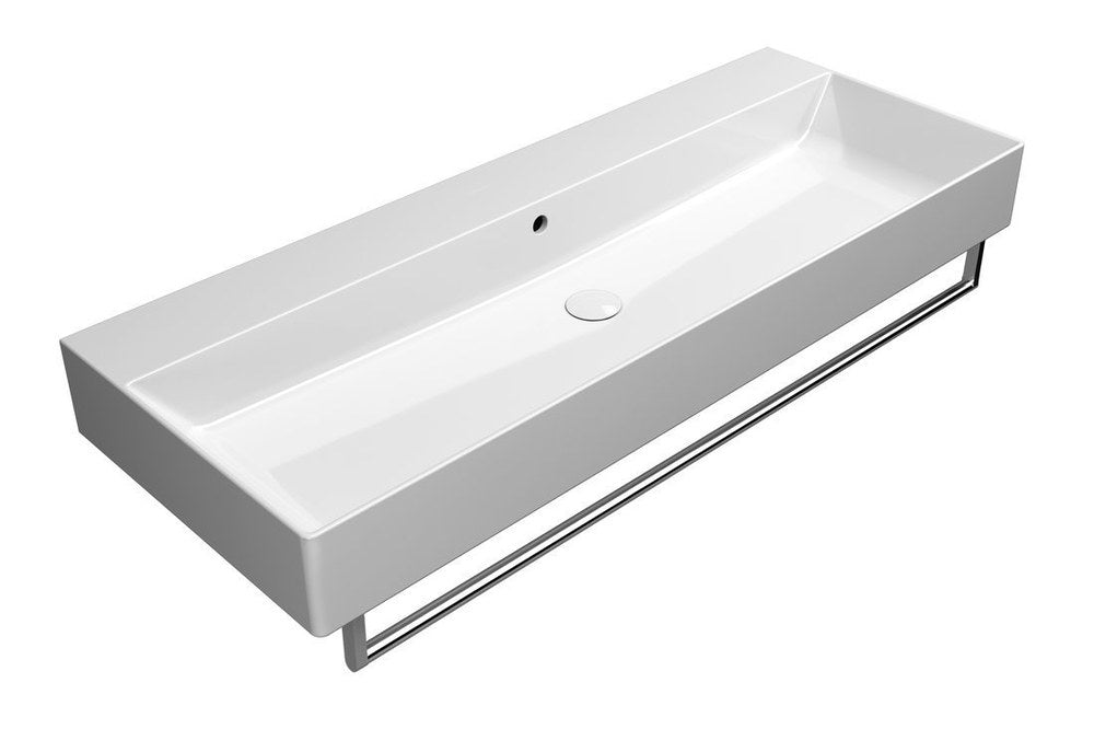 KUBE X Lavoar ceramic 120x47cm, fără orificiu baterie, alb ExtraGlaze