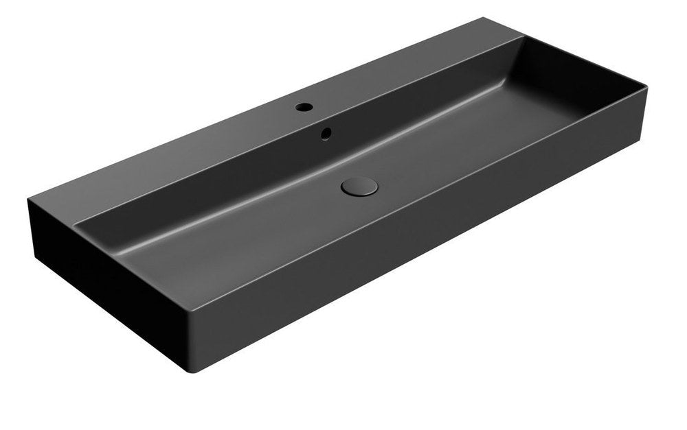 KUBE X Lavoar ceramic 120x47cm, negru mat