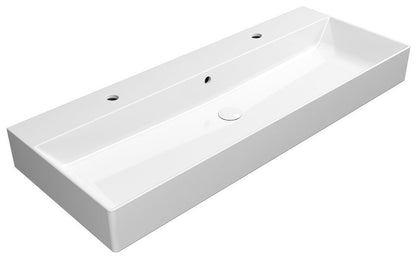 KUBE X Lavoar ceramic dublu 120x47cm, muchie inferioară rectificată, alb ExtraGlaze