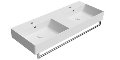 KUBE X Lavoar ceramic dublu 120x47cm, alb mat