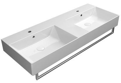 KUBE X lavoar dublu ceramic 120x47cm, alb ExtraGlaze