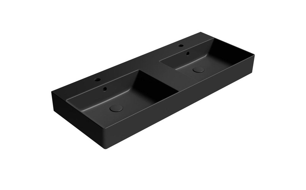 KUBE X Lavoar ceramic dublu 120x47cm, negru mat