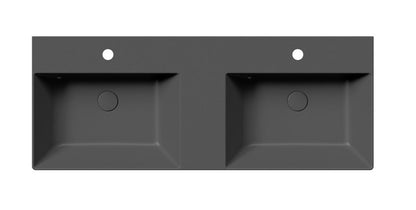 KUBE X Lavoar ceramic dublu 120x47cm, negru mat