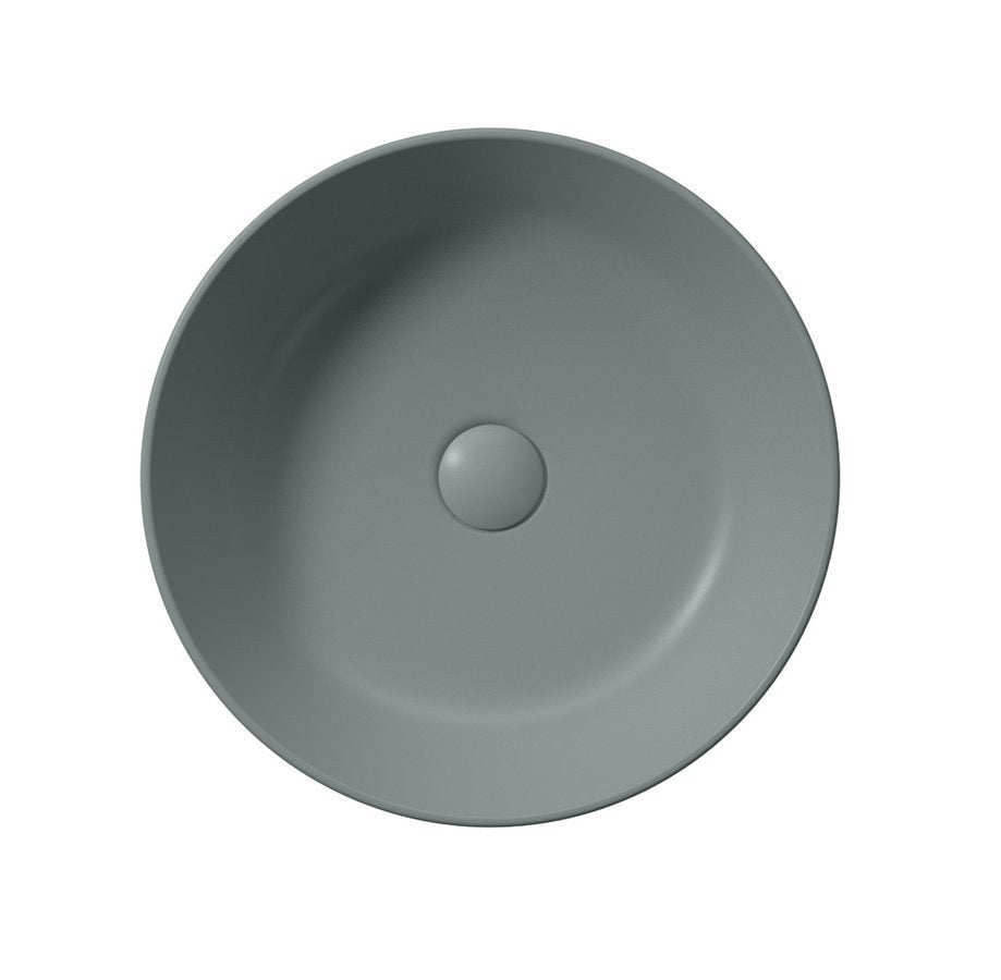 KUBE X Lavoar ceramic pe blat Ø40cm, agave mat